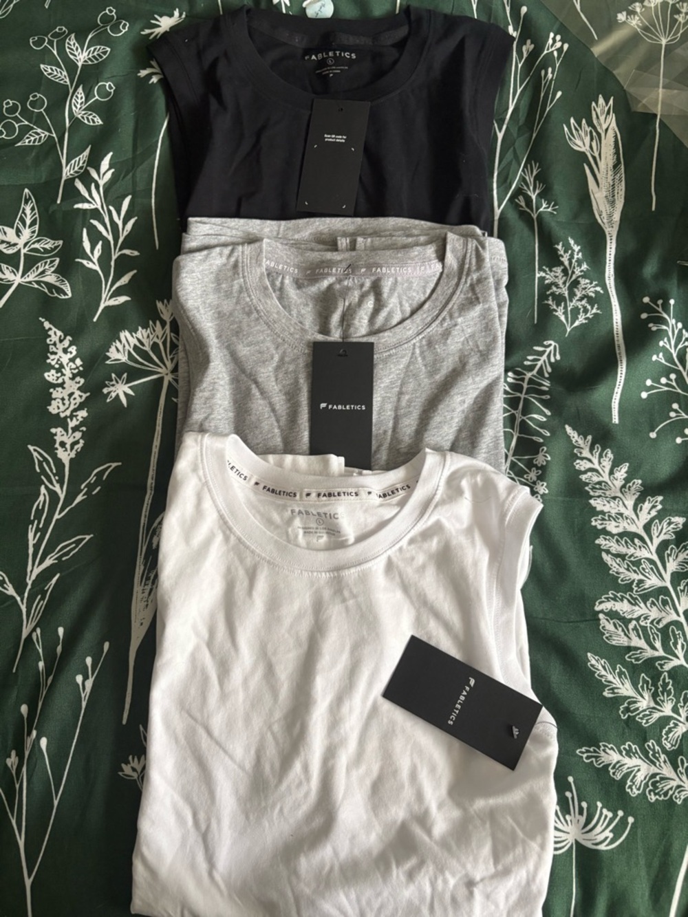 Fabletics Women’s Work Out Tanks - Black, Gray, White (3-Pack)